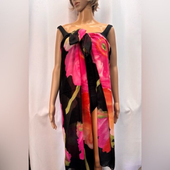 Bold Floral Sarong Wrap Scarf - Picture 3 of 14